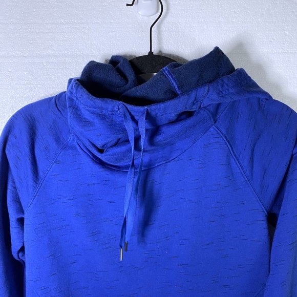Lucy Medium Blue Cowl Funnel Neck Pullover Hoodie - Picture 4 of 9